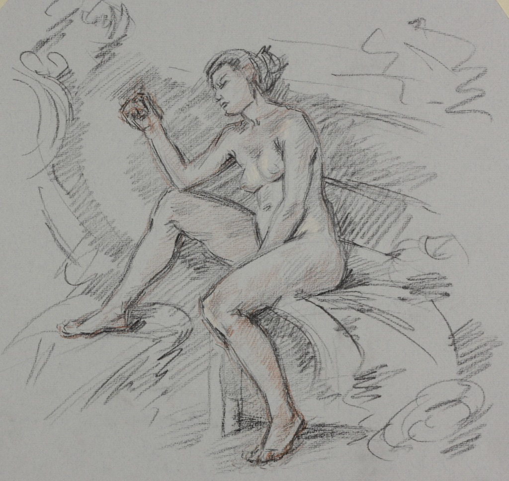 Ariadne; charcoal on paper,33 x 35 cm, 2010