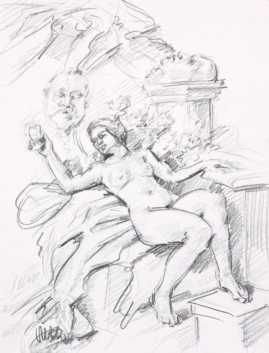 Bacchante; graphite on paper, 32 x 25 cm, 2010