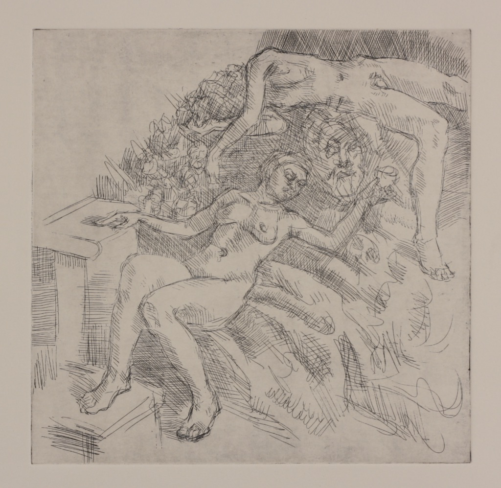 Bacchantes; drypoint, 25 x 25 cm, 2014