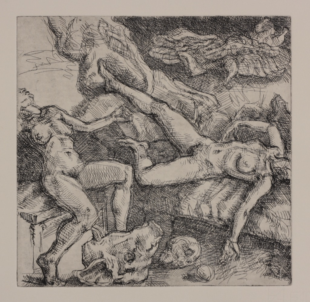 Danaë; etching, 25 x 25 cm, 2014