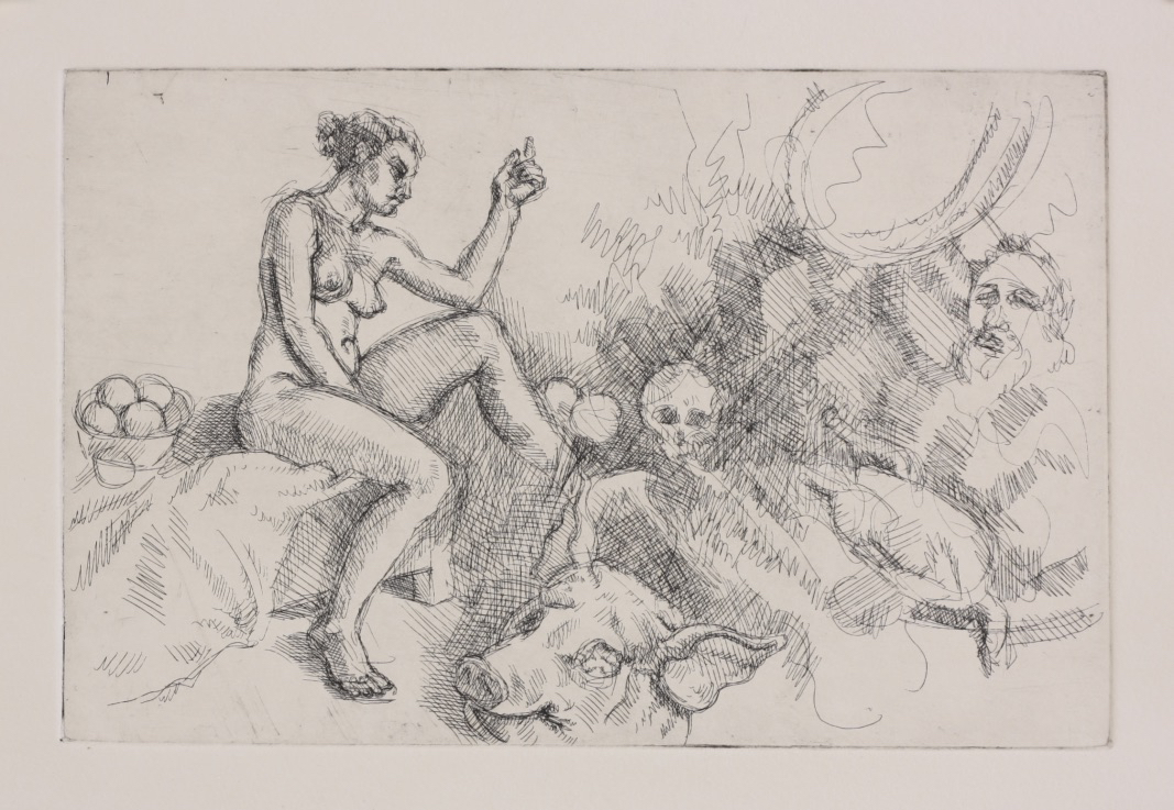 Ariadne; etching, 16 x 25 cm, 2014