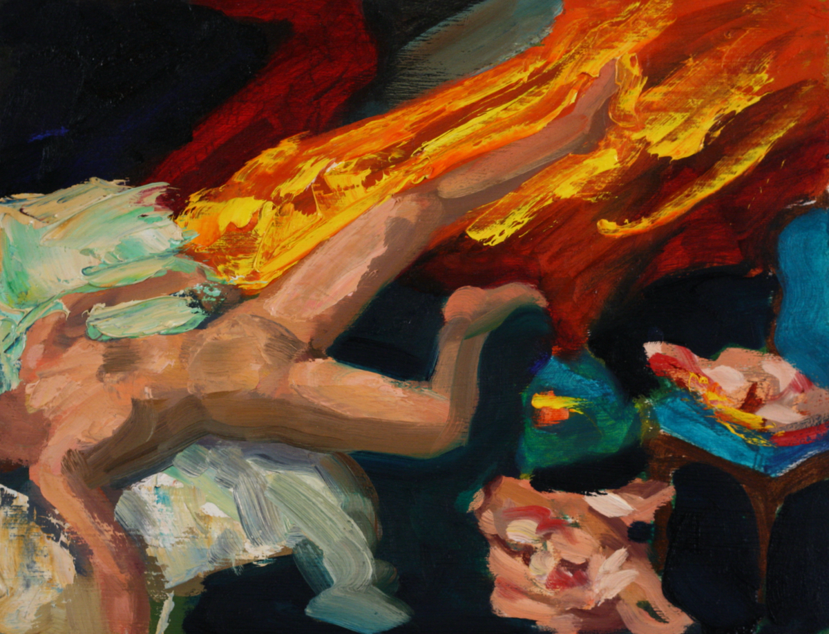 Danaë; oil on board, 23 x 28 cm, 2010